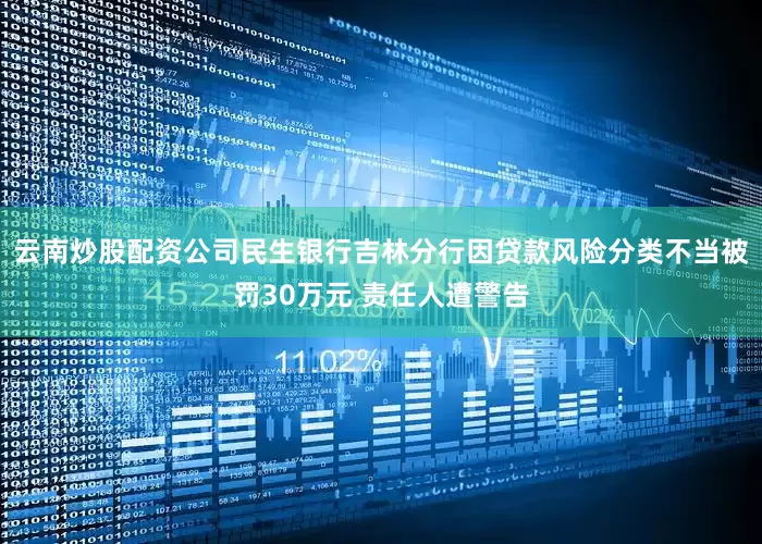 云南炒股配资公司民生银行吉林分行因贷款风险分类不当被罚30万元 责任人遭警告